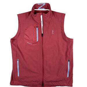 Zero Restriction Z700 Vest Men's Large Salmon Golf Full Zip Wind Vest Sleeveless